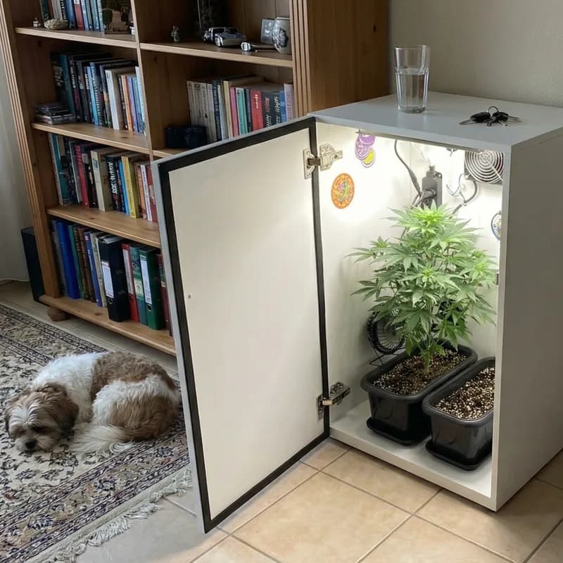 Growbox Compacta em ambiente