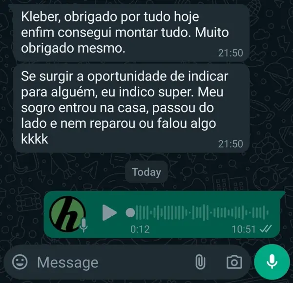 Sogro passou do lado